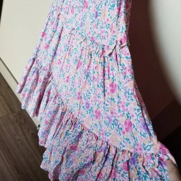 Abel the Label Pink Purple Floral Romance Off the Shoulder Maxi Dress XS - Picture 14 of 14